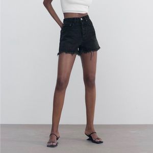 Zara high waisted black jean shorts size 8